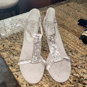 Velvet Grey Wedge Heels, 11m